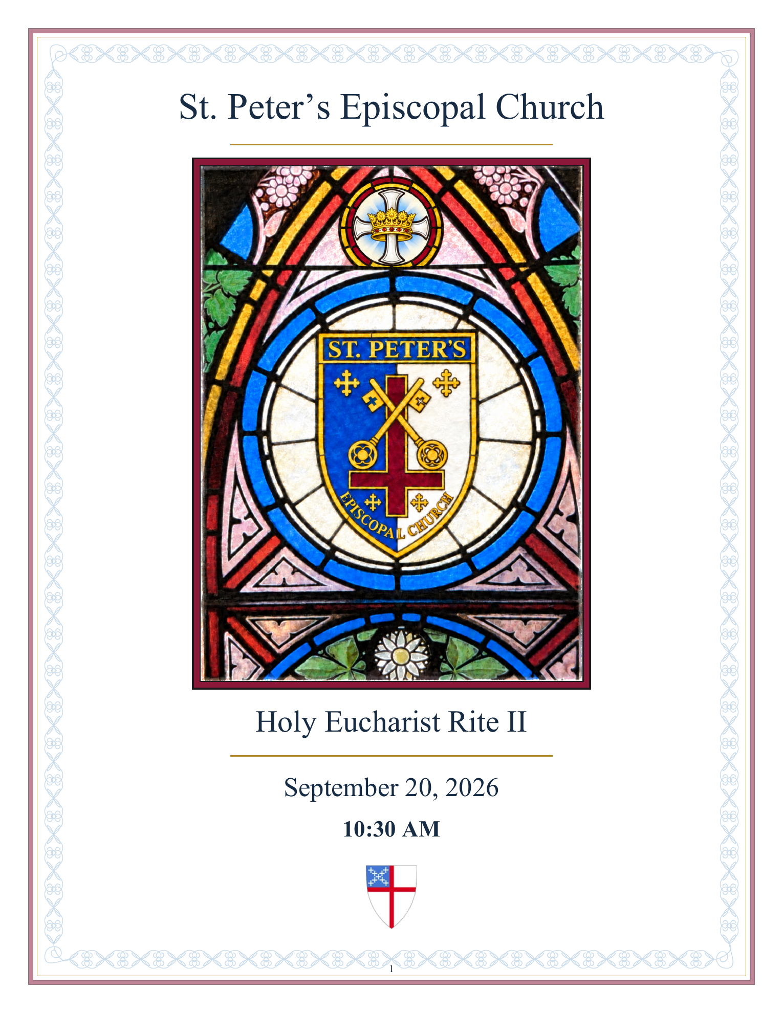 St. Peter’s Episcopal Church, Holy Eucharist Rite II, September 20, 2026 at 10:30 AM