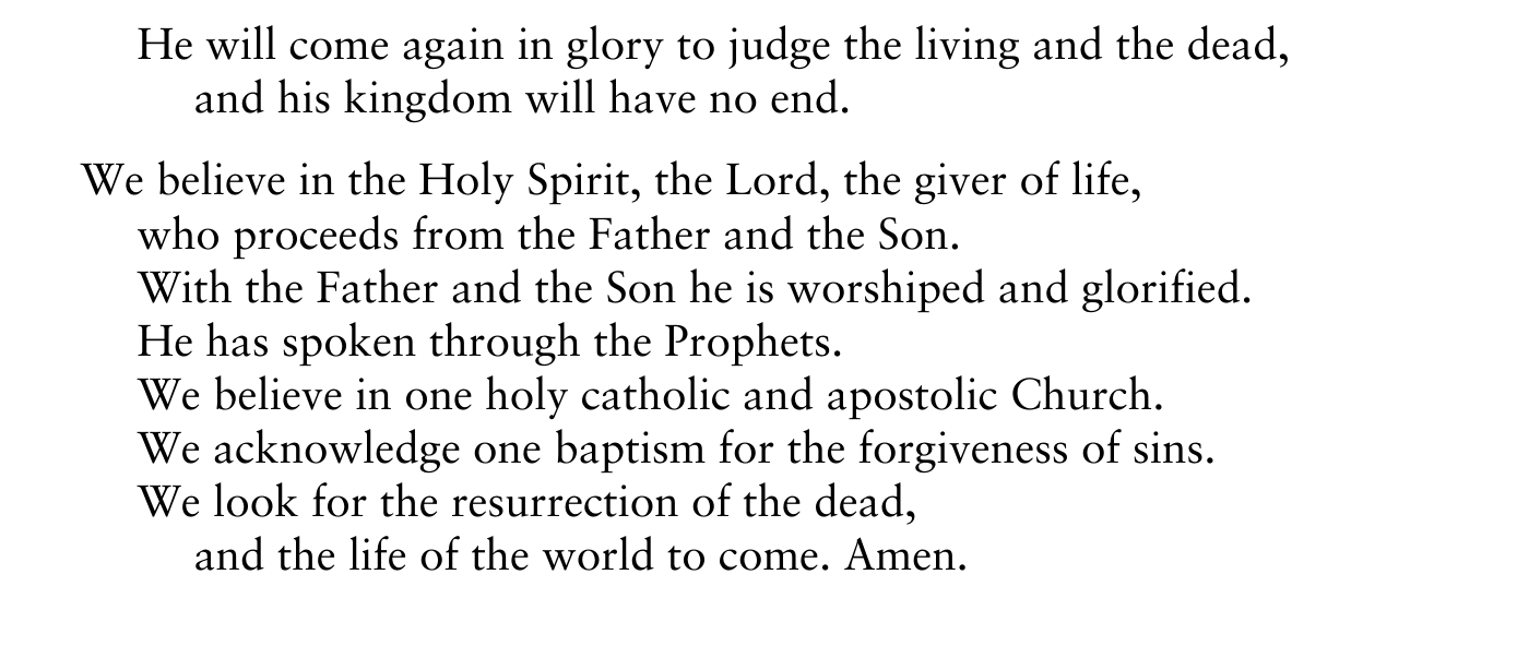 Nicene Creed, BCP page 359
