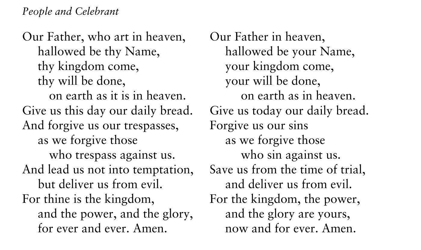 The Lord’s Prayer, BCP page 364