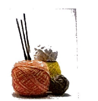 Illustration of yarn and knitting needles